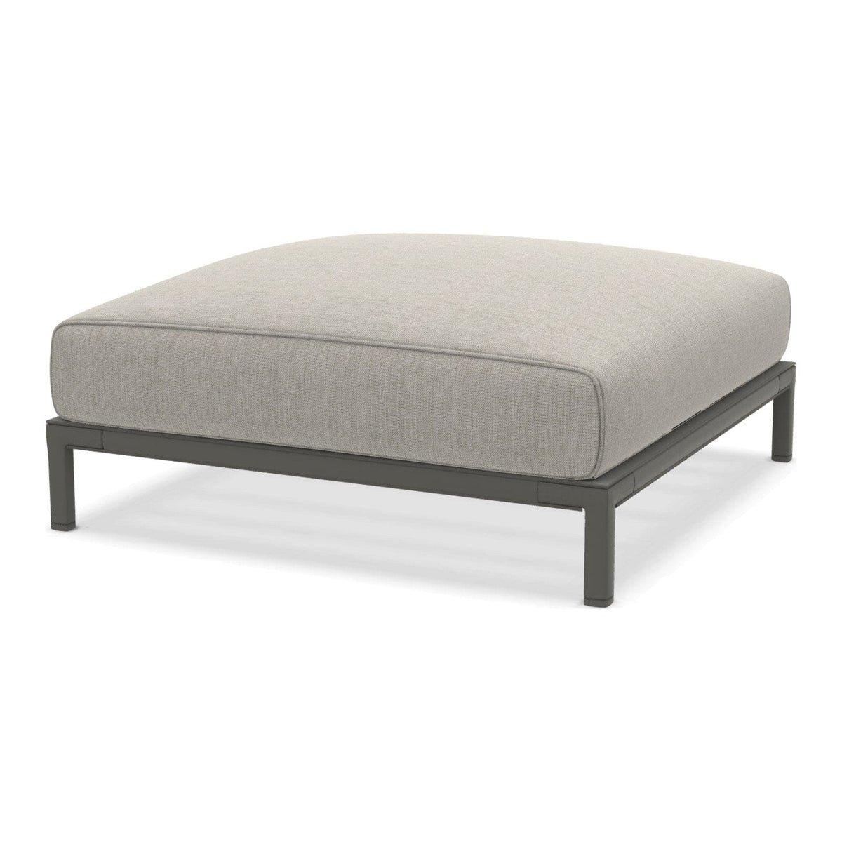 Ethimo Baia Pouf 90x90cm avec coussin Alu Mud Grey Linen 
