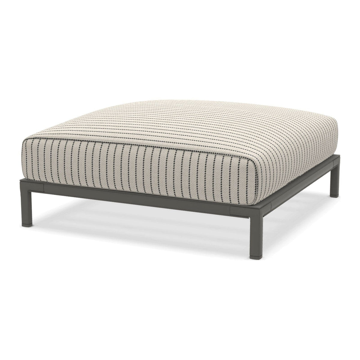 Ethimo Baia Pouf 90x90cm avec coussin Alu Mud Grey Navy 