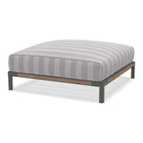 Ethimo Baia Pouf 90x90cm avec coussin Alu Mud Grey + Teak Cruise 
