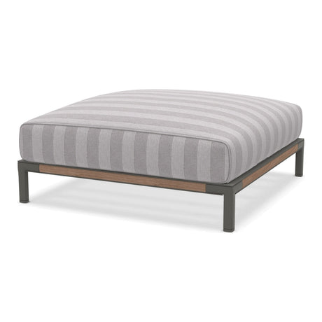 Ethimo Baia Pouf 90x90cm avec coussin Alu Mud Grey + Teak Cruise 