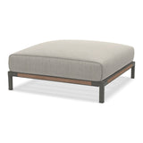 Ethimo Baia Pouf 90x90cm avec coussin Alu Mud Grey + Teak Linen 