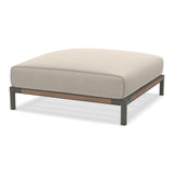 Ethimo Baia Pouf 90x90cm avec coussin Alu Mud Grey + Teak Maiorca 
