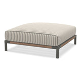 Ethimo Baia Pouf 90x90cm avec coussin Alu Mud Grey + Teak Navy 