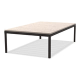 Ethimo Baia Table basse 150x90cm h:43cm Alu Carbon Lavastone Bone White 