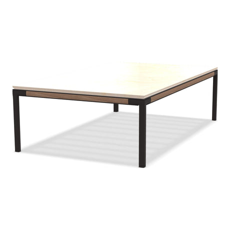 Ethimo Baia Table basse 150x90cm h:43cm Alu Carbon + Teak Travertino Matt 