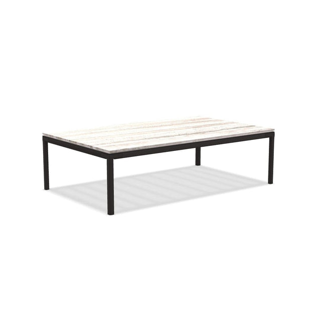 Ethimo Baia Table basse 150x90cm h:43cm Alu Carbon Travertino Silver 