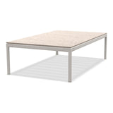 Ethimo Baia Table basse 150x90cm h:43cm Alu Limestone White Lavastone Bone White 