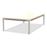 Ethimo Baia Table basse 150x90cm h:43cm Alu Limestone White + Teak Travertino Matt 