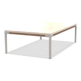 Ethimo Baia Table basse 150x90cm h:43cm Alu Limestone White + Teak Travertino Matt 