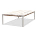 Ethimo Baia Table basse 150x90cm h:43cm Alu Limestone White + Teak Travertino Silver 