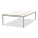 Ethimo Baia Table basse 150x90cm h:43cm Alu Limestone White Travertino Silver 