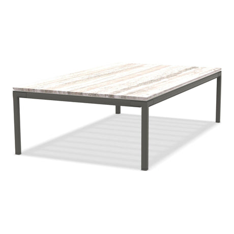 Ethimo Baia Table basse 150x90cm h:43cm Alu Mud Grey Travertino Silver 