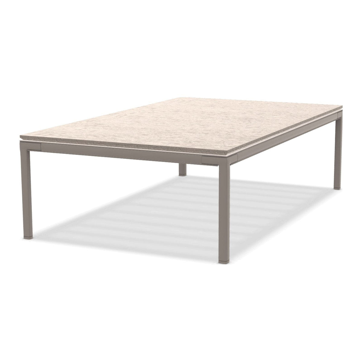 Ethimo Baia Table basse 150x90cm h:43cm Alu Silver Lavastone Bone White 