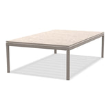 Ethimo Baia Table basse 150x90cm h:43cm Alu Silver Lavastone Bone White 