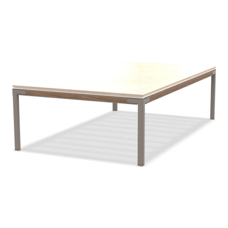Ethimo Baia Table basse 150x90cm h:43cm Alu Silver + Teak Travertino Matt 