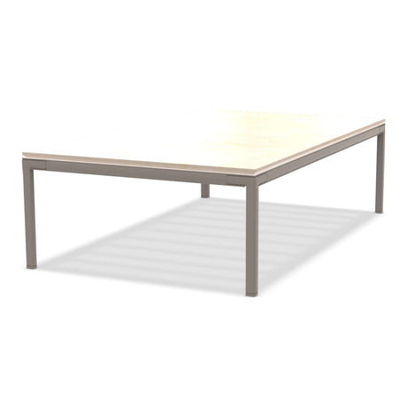 Ethimo Baia Table basse 150x90cm h:43cm Alu Silver Travertino Matt 