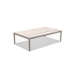Ethimo Baia Table basse 150x90cm h:43cm Alu Silver Travertino Silver 