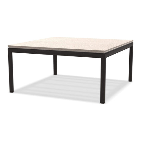 Ethimo Baia Table basse 90x90cm h:43cm Alu Carbon Lavastone Bone White 