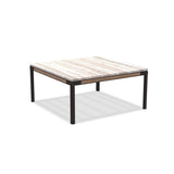 Ethimo Baia Table basse 90x90cm h:43cm Alu Carbon + Teak Travertino Silver 