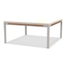Ethimo Baia Table basse 90x90cm h:43cm Alu Limestone White + Teak Travertino Matt 