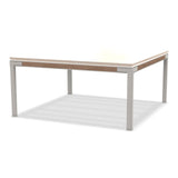 Ethimo Baia Table basse 90x90cm h:43cm Alu Limestone White + Teak Travertino Matt 