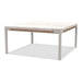 Ethimo Baia Table basse 90x90cm h:43cm Alu Limestone White + Teak Travertino Silver 