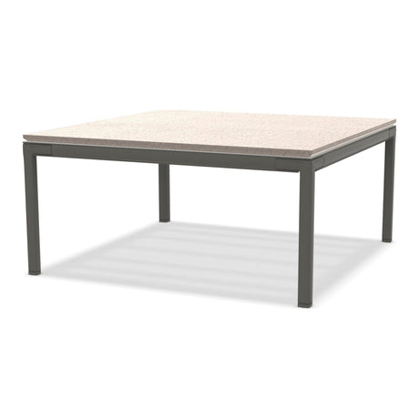 Ethimo Baia Table basse 90x90cm h:43cm Alu Mud Grey Lavastone Bone White 