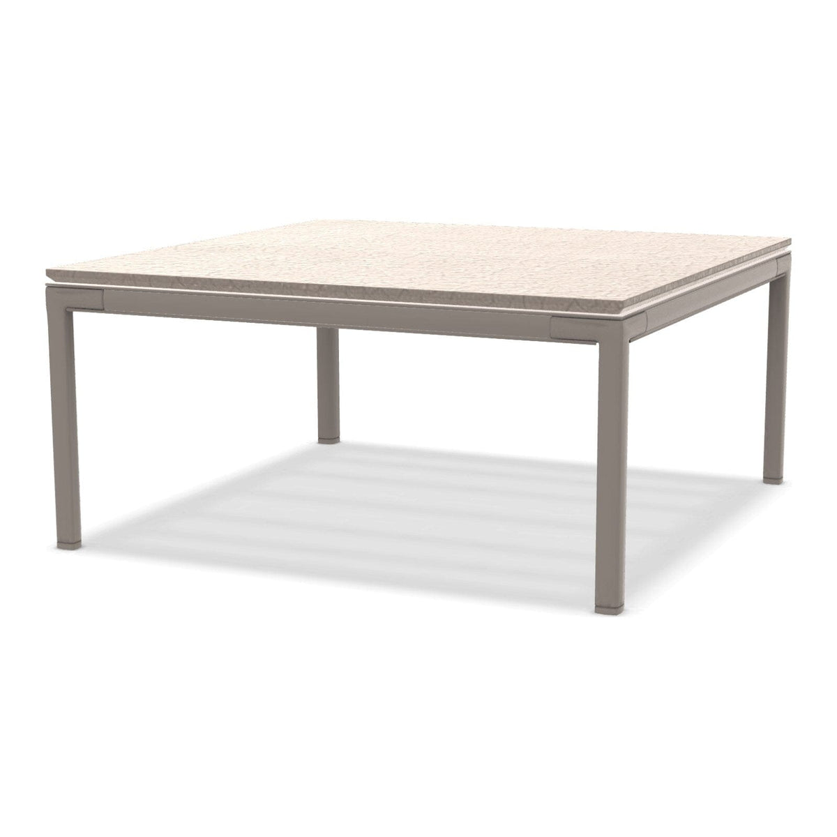 Ethimo Baia Table basse 90x90cm h:43cm Alu Silver Lavastone Bone White 