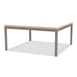 Ethimo Baia Table basse 90x90cm h:43cm Alu Silver + Teak Travertino Matt 
