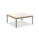 Ethimo Baia Table basse 90x90cm h:43cm Alu Silver + Teak Travertino Silver 