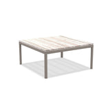 Ethimo Baia Table basse 90x90cm h:43cm Alu Silver Travertino Silver 