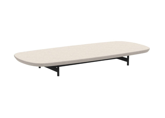 Ethimo Calipso Table Basse Rectangulaire 80x35cm H:7cm Dark Grey Ceramic Stone Ice White 