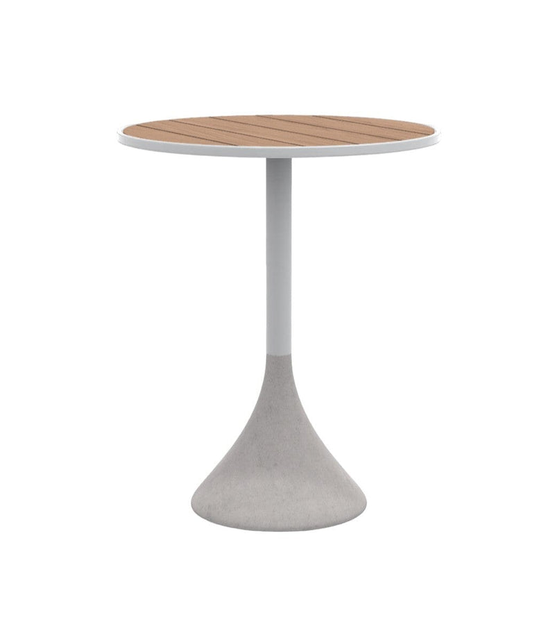 Ethimo Concreto Table Ø60cm H:74cm Warm white Natural Teak 