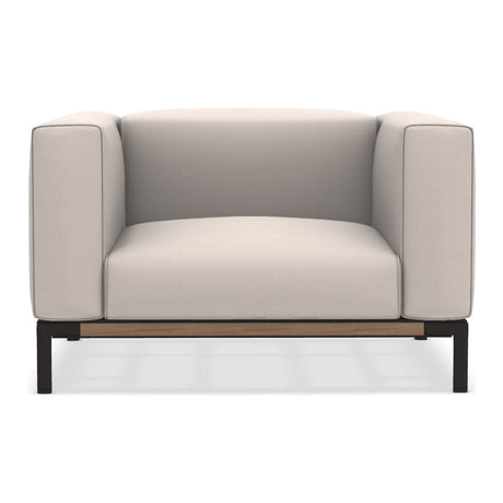 Ethimo Costiera Fauteuil Club lounge XL Alu Carbon + Teak Nature White 