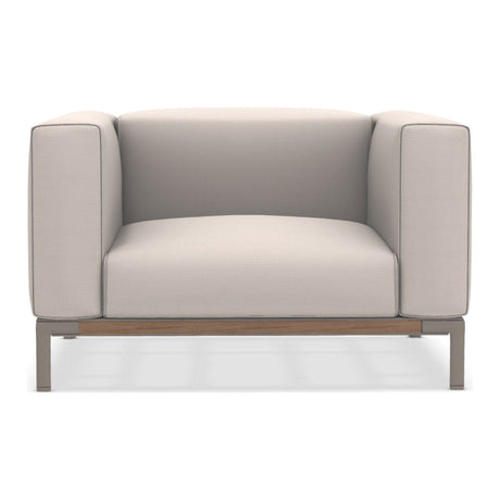 Ethimo Costiera Fauteuil Club lounge XL Alu Silver + Teak Nature White 