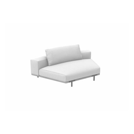 Ethimo Costiera Module d'angle XL Alu Limestone White + Teak Nature White 