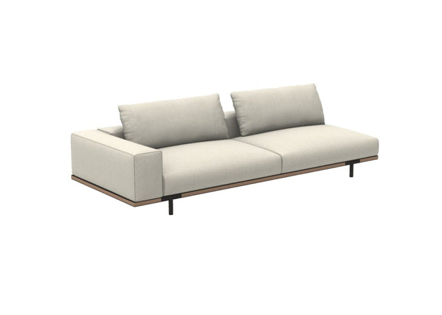 Ethimo Costiera Module d'extrémité Droite Alu Carbon + Teak 