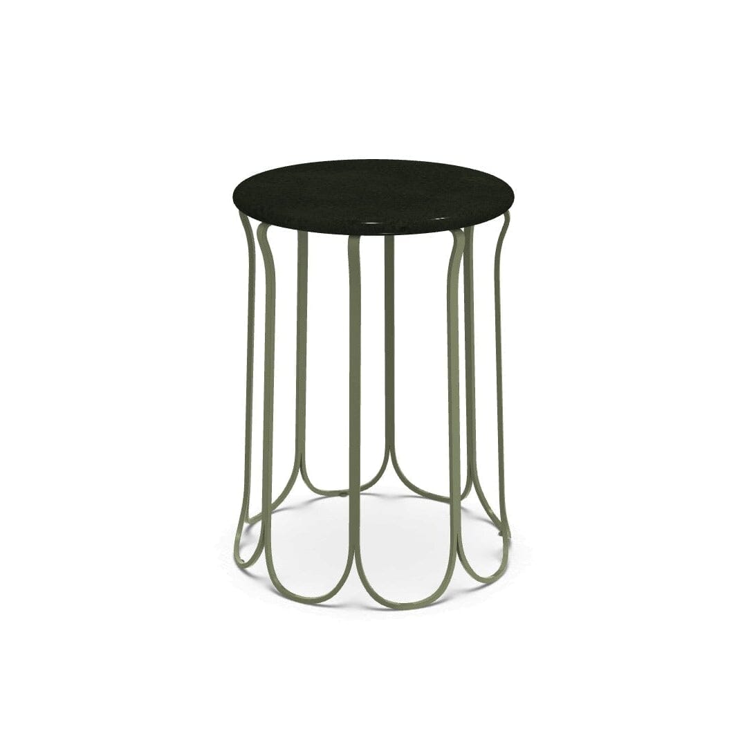 Ethimo Folia Table basse Ø34cm h:46cm Olive Green + Oliva 