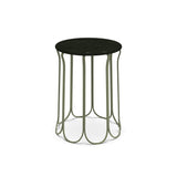 Ethimo Folia Table basse Ø34cm h:46cm Olive Green + Oliva 