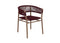 Ethimo Kilt Fauteuil repas Natural Teak + Round Rope Ruby Wine 