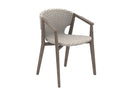 Ethimo Knit Fauteuil repas Pickled Teak + Rope Light Grey 
