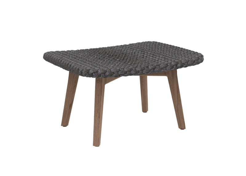 Ethimo Knit Repose-pieds Natural Teak + Rope Lava Grey 
