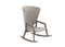 Ethimo Knit Rocking chair Fauteuil à bascule Pickled Teak + Rope Light Grey 