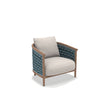 Ethimo Patio Fauteuil Club Lounge, coussins en sus Natural Teak 