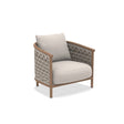 Ethimo Patio Fauteuil Club Lounge, coussins non inclus Natural Teak + Light Grey Rope 