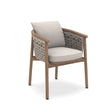Ethimo Patio Fauteuil repas, coussins non inclus Natural Teak + Rope Laguna 