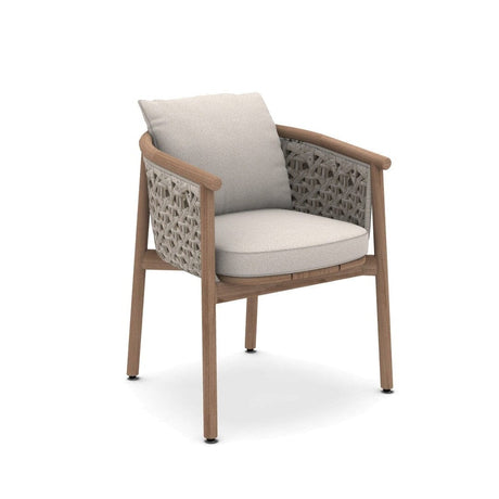 Ethimo Patio Fauteuil repas, coussins non inclus Natural Teak + Rope Laguna 