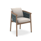 Ethimo Patio Fauteuil repas, coussins non inclus Natural Teak + Rope Light Grey 