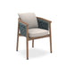Ethimo Patio Fauteuil repas, coussins non inclus Natural Teak + Rope Light Grey 
