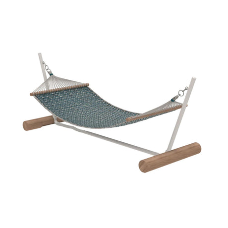 Ethimo Patio Hamac avec support Teak + Limestone White + Laguna/Light Grey 